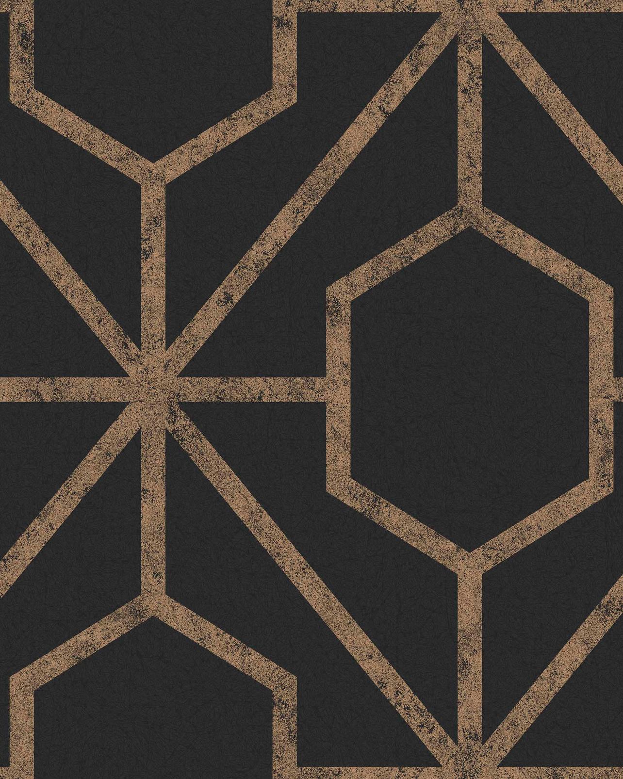 Rinku Black & Gold Wallpaper