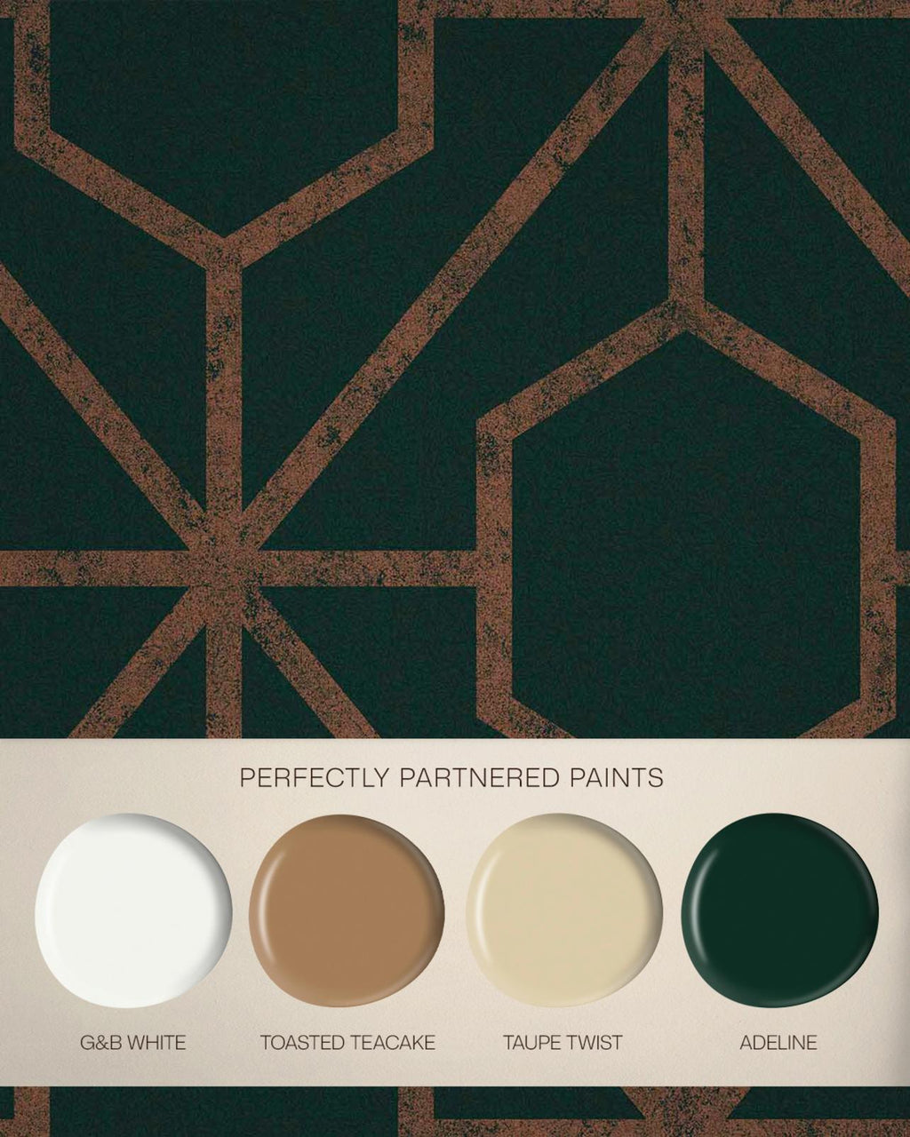 Rinku Green & Copper Wallpaper