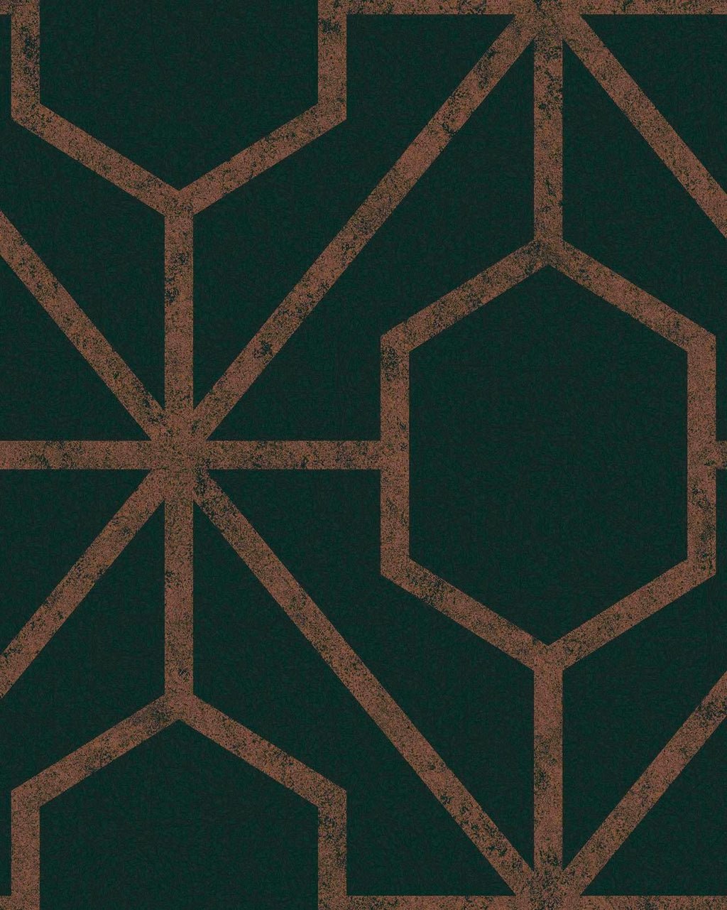 Rinku Green & Copper Wallpaper