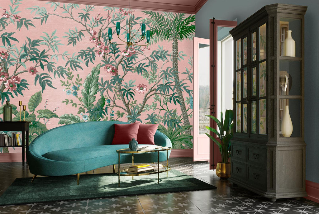 Vintage Tropical Blush Bespoke Mural