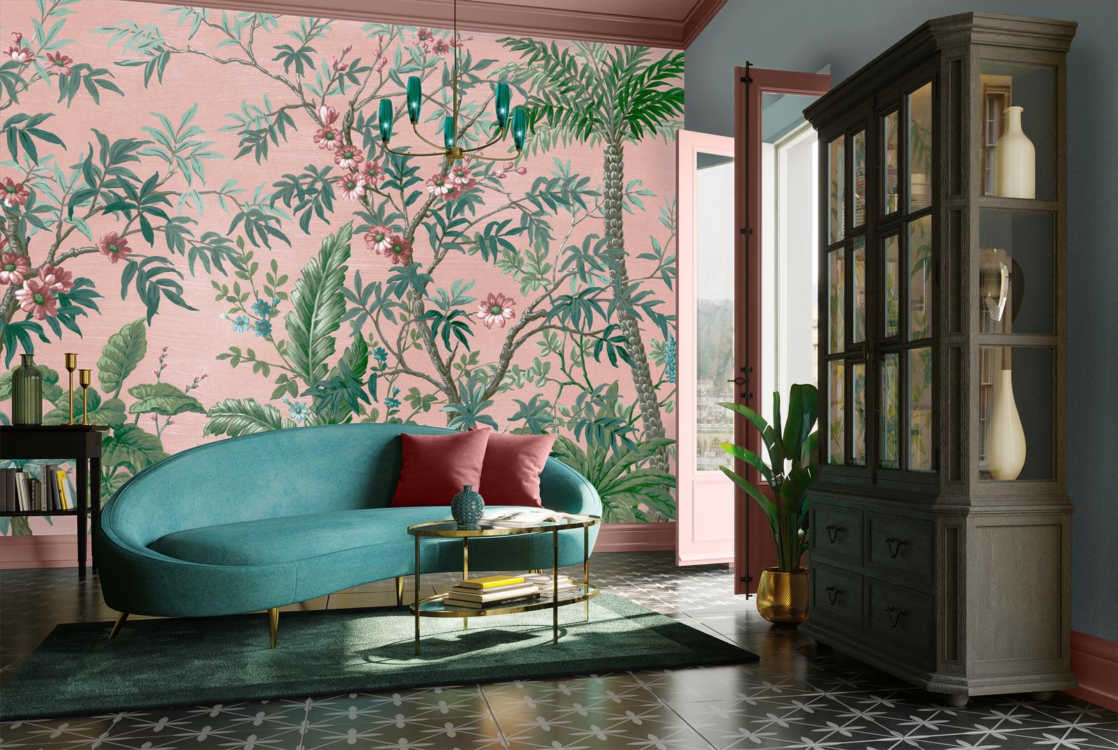 Vintage Tropical Blush Bespoke Mural