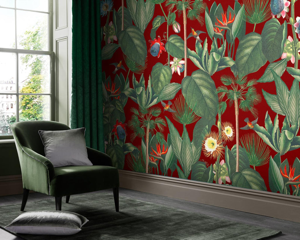 Botanique Jungle Rouge Bespoke Mural