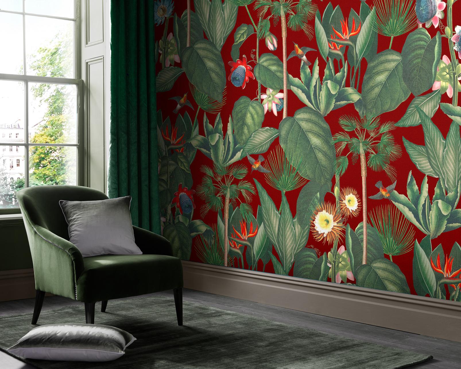 Botanique Jungle Rouge Bespoke Mural