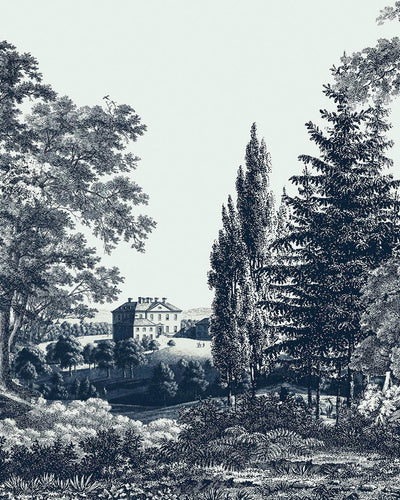 Stately Manor Blue Bespoke Mural
