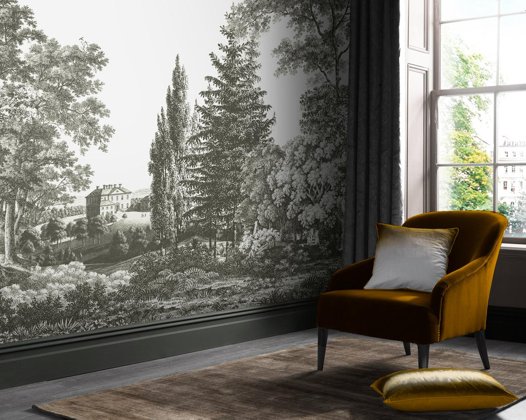 Stately Manor Grey Bespoke Mural