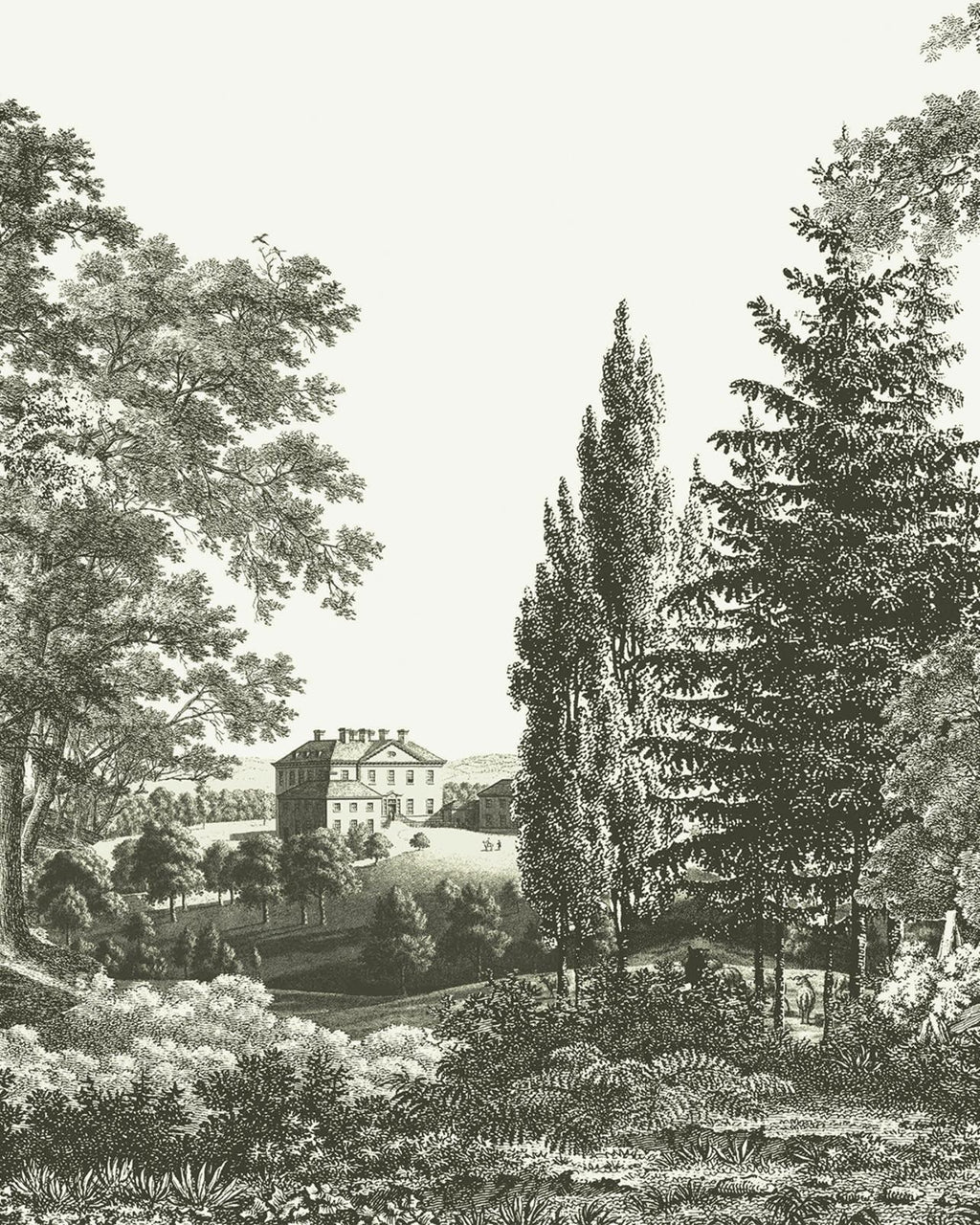 Stately Manor Grey Bespoke Mural