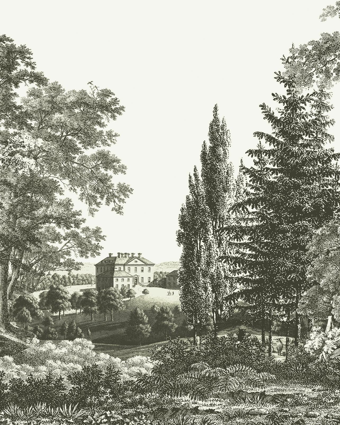 Stately Manor Grey Bespoke Mural