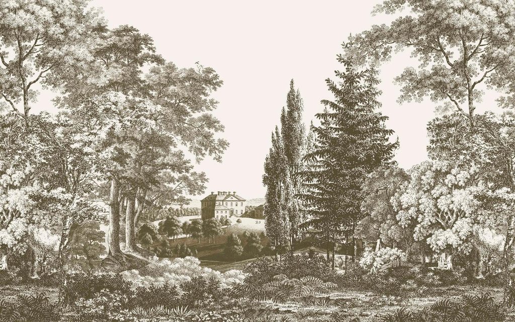Stately Manor Sepia Bespoke Mural