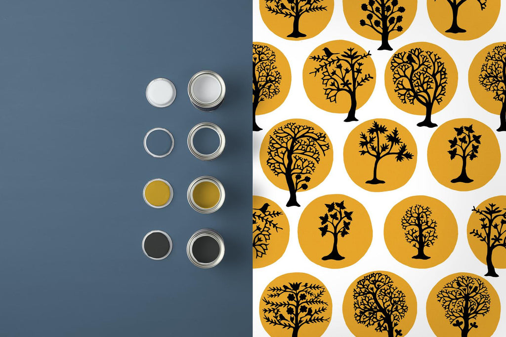 Party Land Mustard Wallpaper
