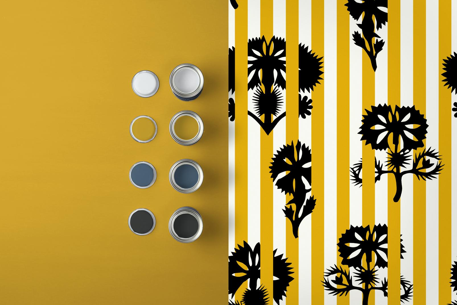 Hide And Seek Mustard Wallpaper