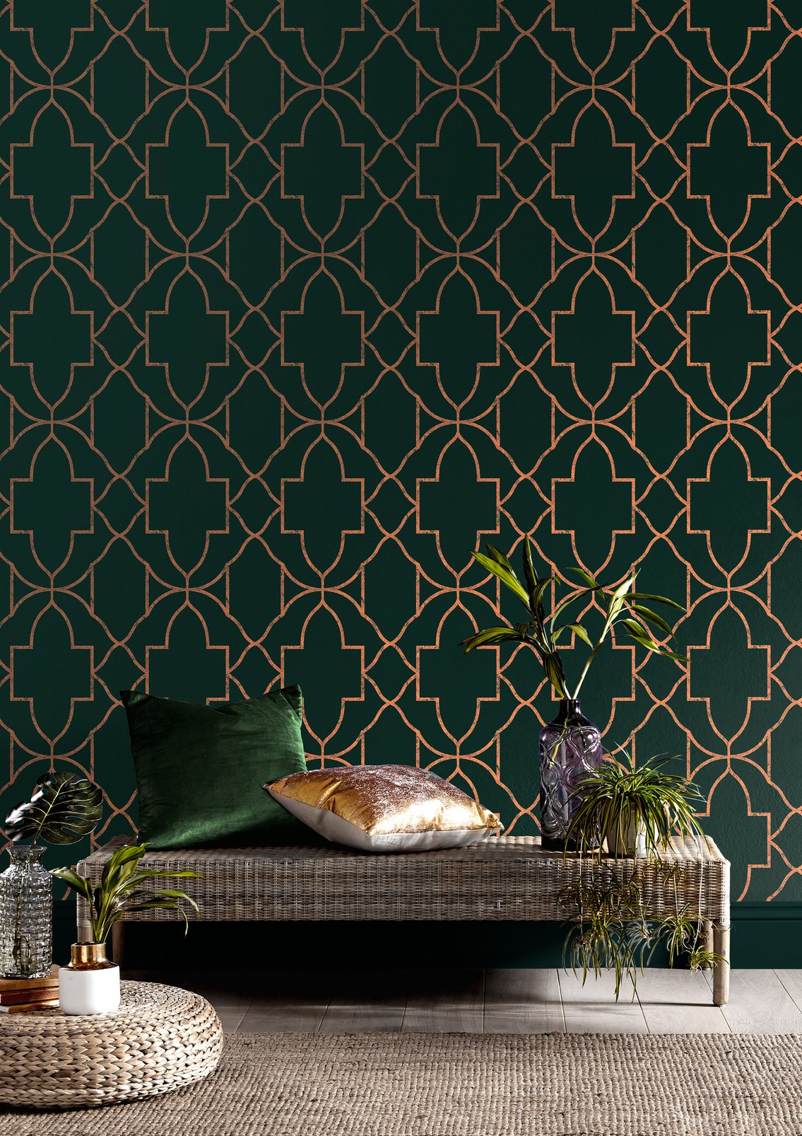Versailles Emerald Wallpaper