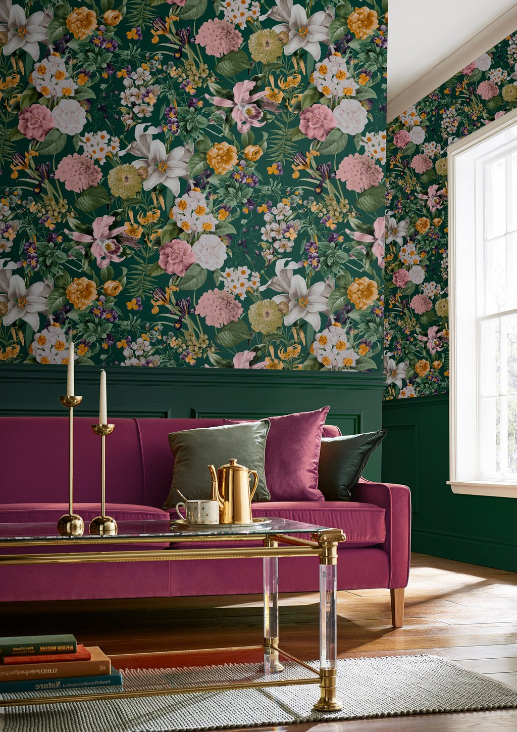 Glasshouse Flora Emerald Wallpaper