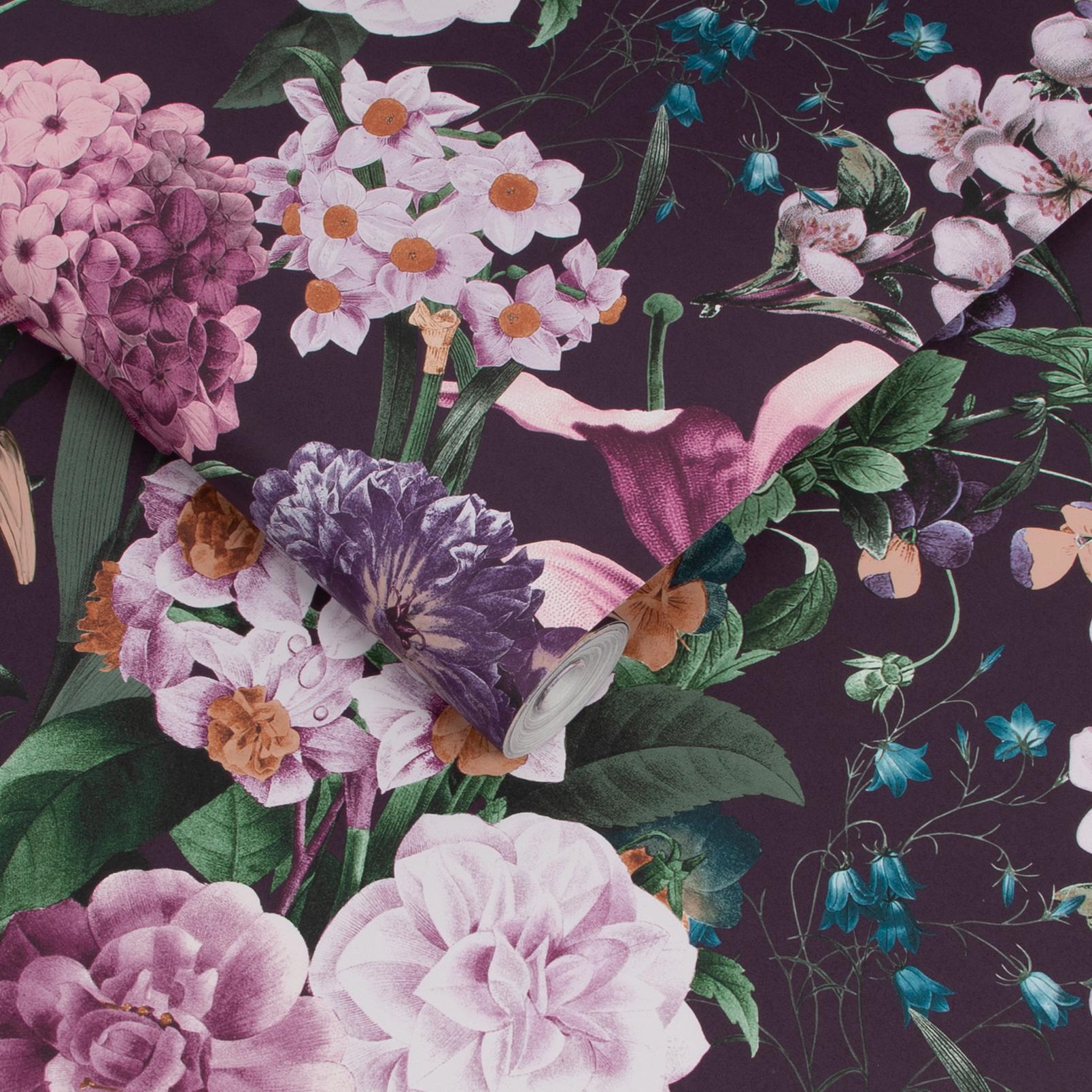Glasshouse Flora Amethyst Wallpaper