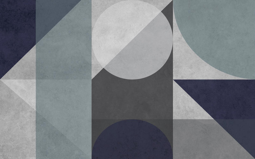 Abstract Geo Blue & Grey Bespoke Mural