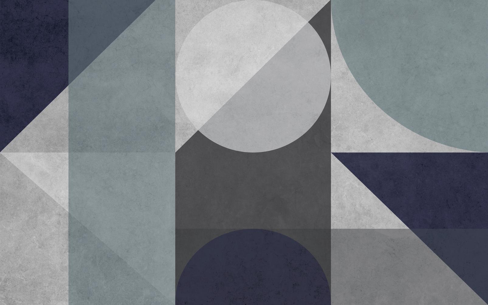 Abstract Geo Blue & Grey Bespoke Mural