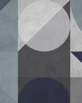 Abstract Geo Blue & Grey Bespoke Mural