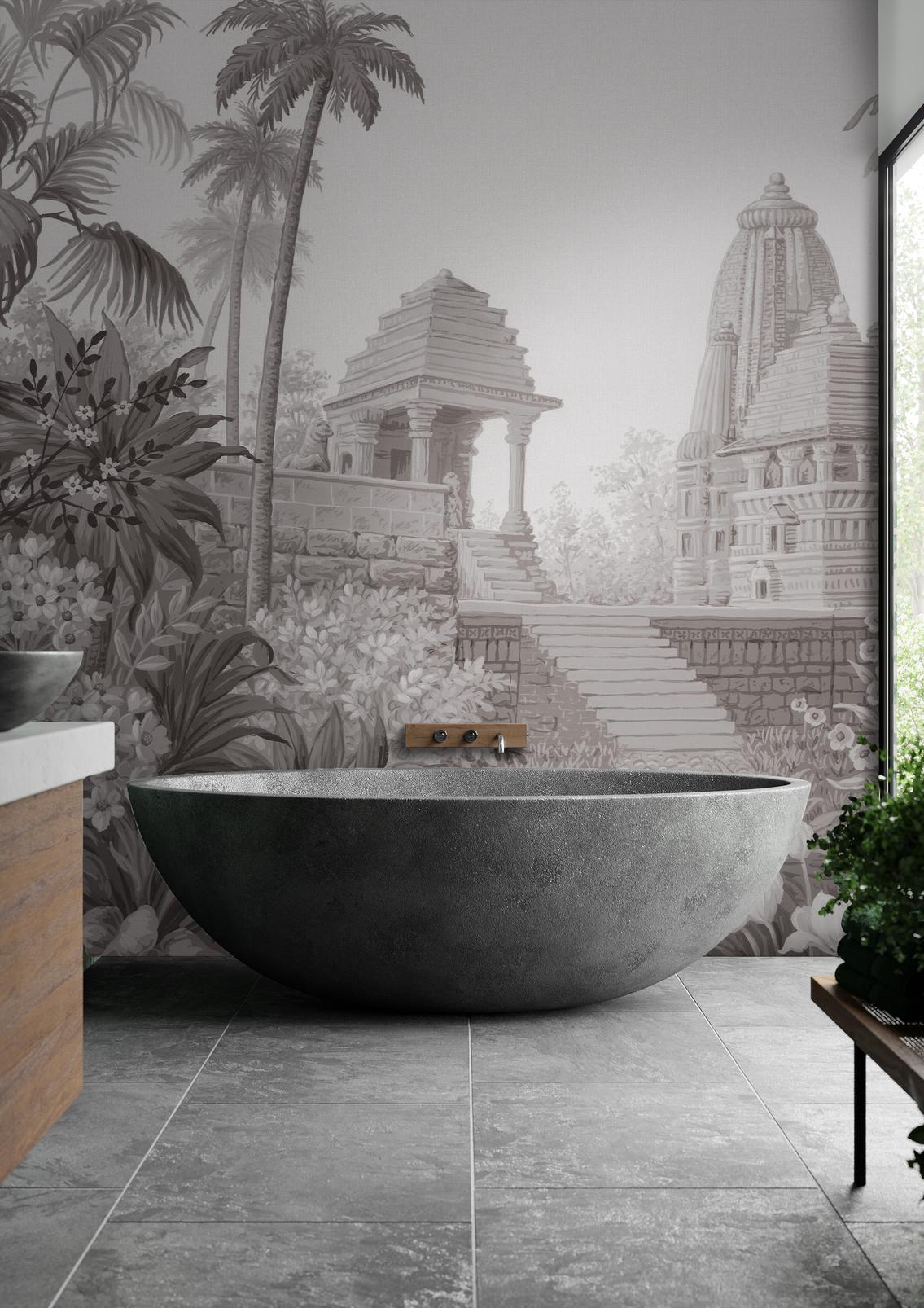 Temple Grey Bespoke Mural