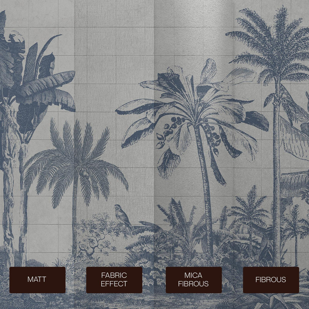 Tiled Jungle Blue Bespoke Mural