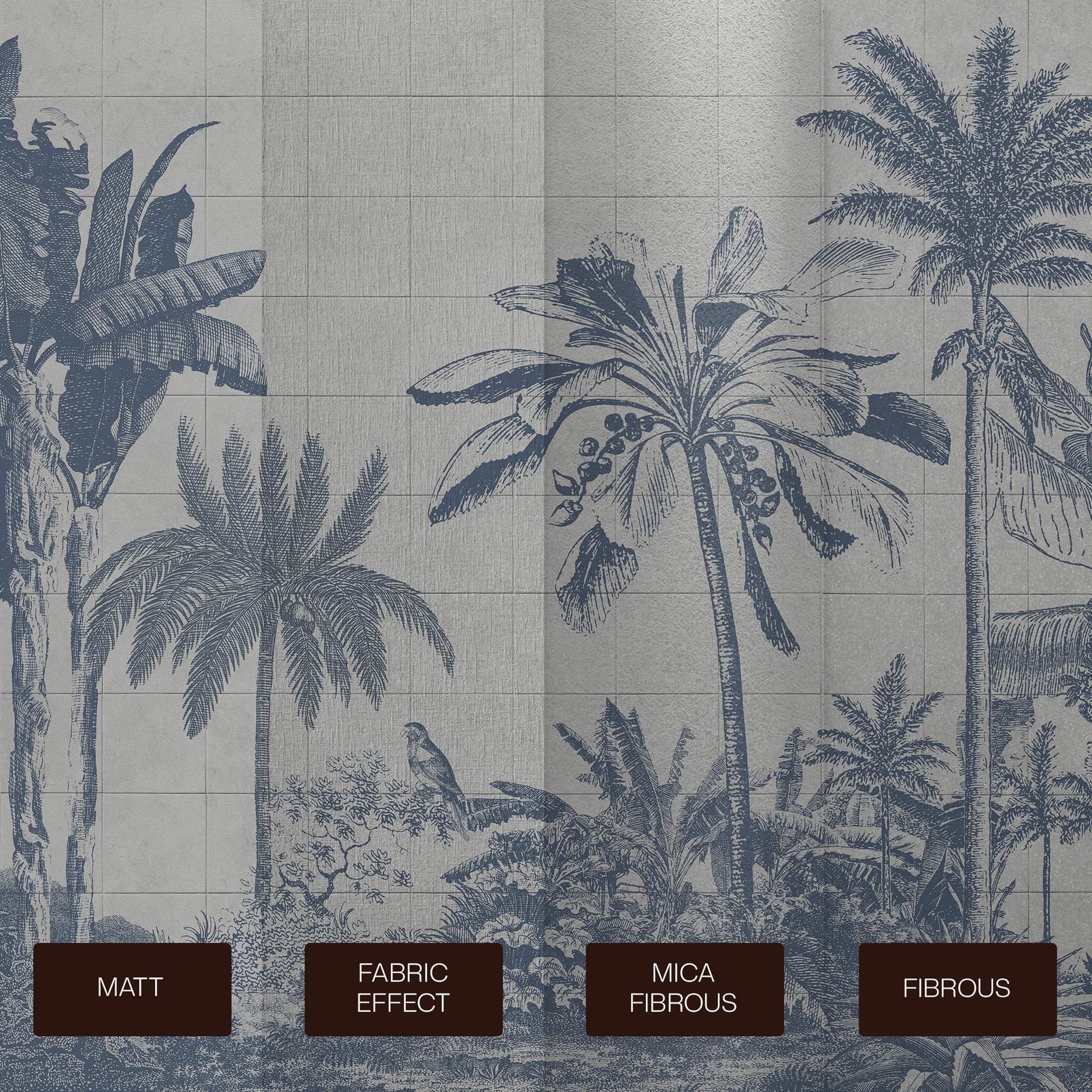 Tiled Jungle Blue Bespoke Mural