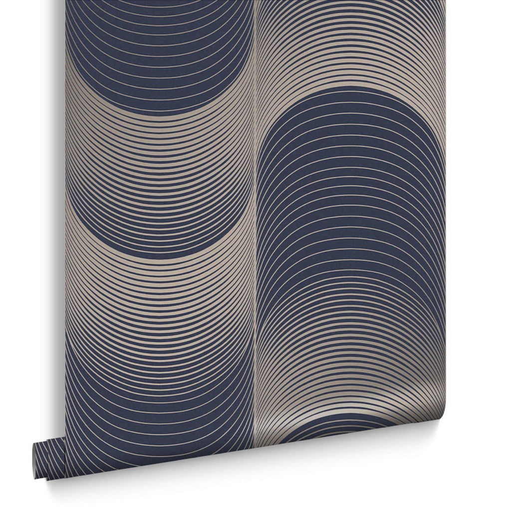Eclipse Navy & Pale Gold Wallpaper