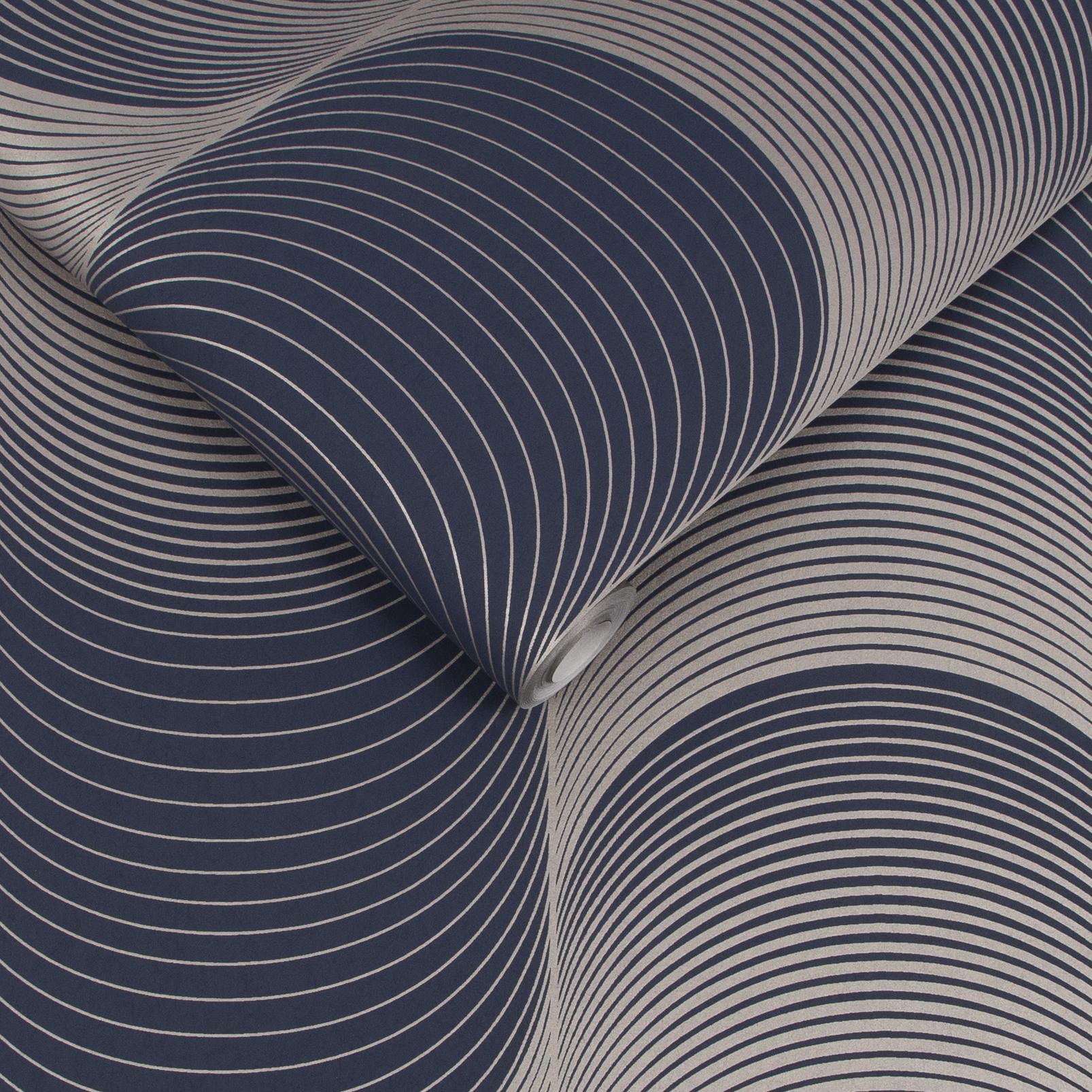 Eclipse Navy & Pale Gold Wallpaper