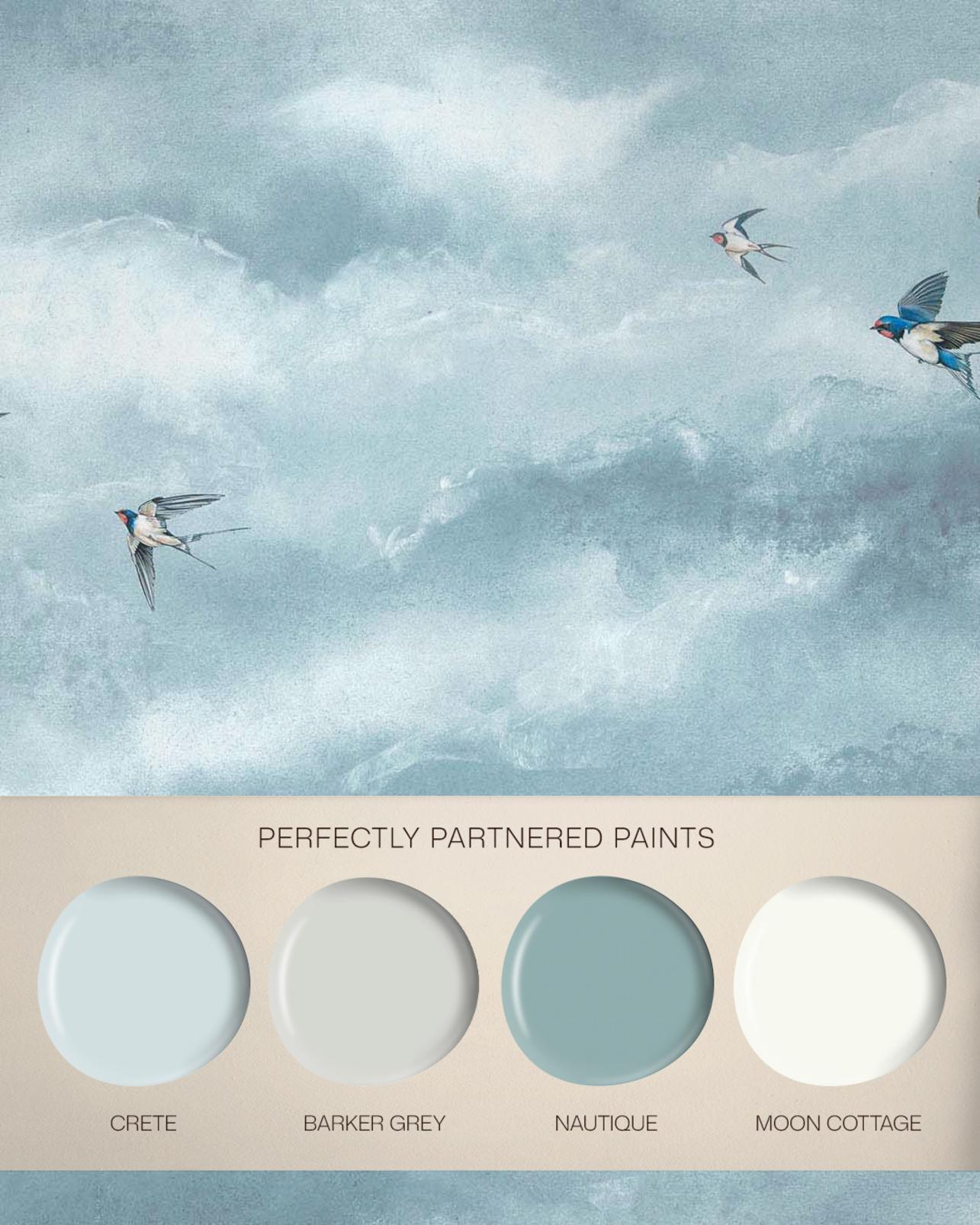 Flight of Swallows Daybreak Bespoke Mural