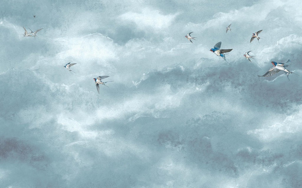 Flight of Swallows Daybreak Bespoke Mural