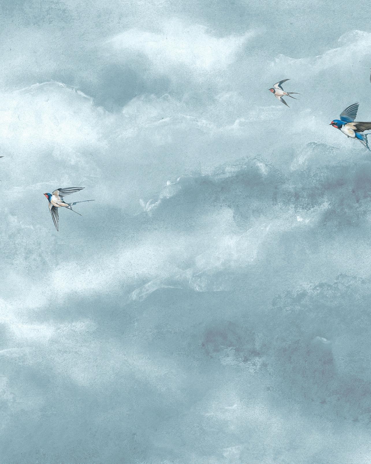 Flight of Swallows Daybreak Bespoke Mural