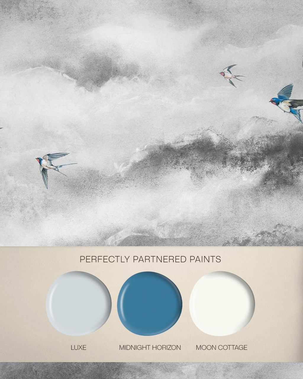 Flight of Swallows Storm Bespoke Mural