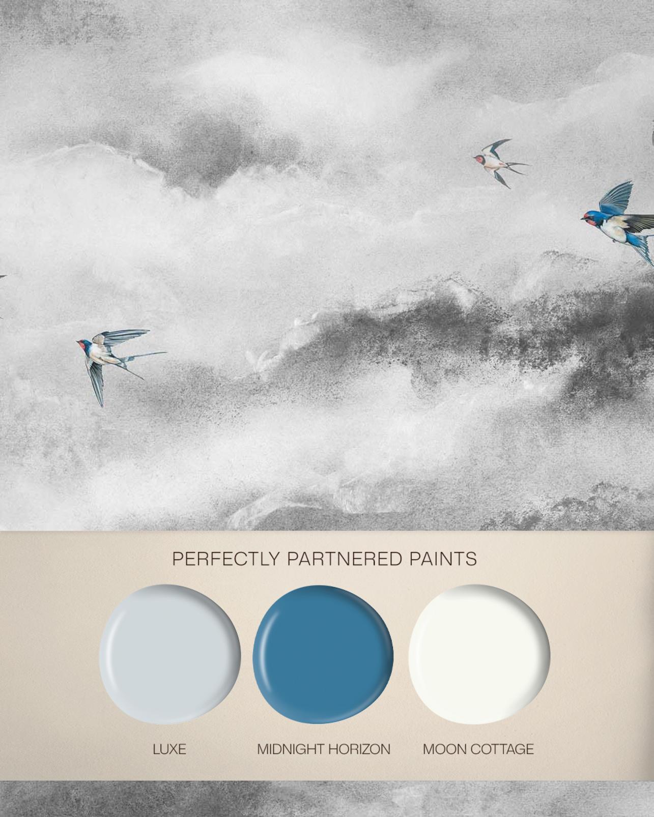 Flight of Swallows Storm Bespoke Mural