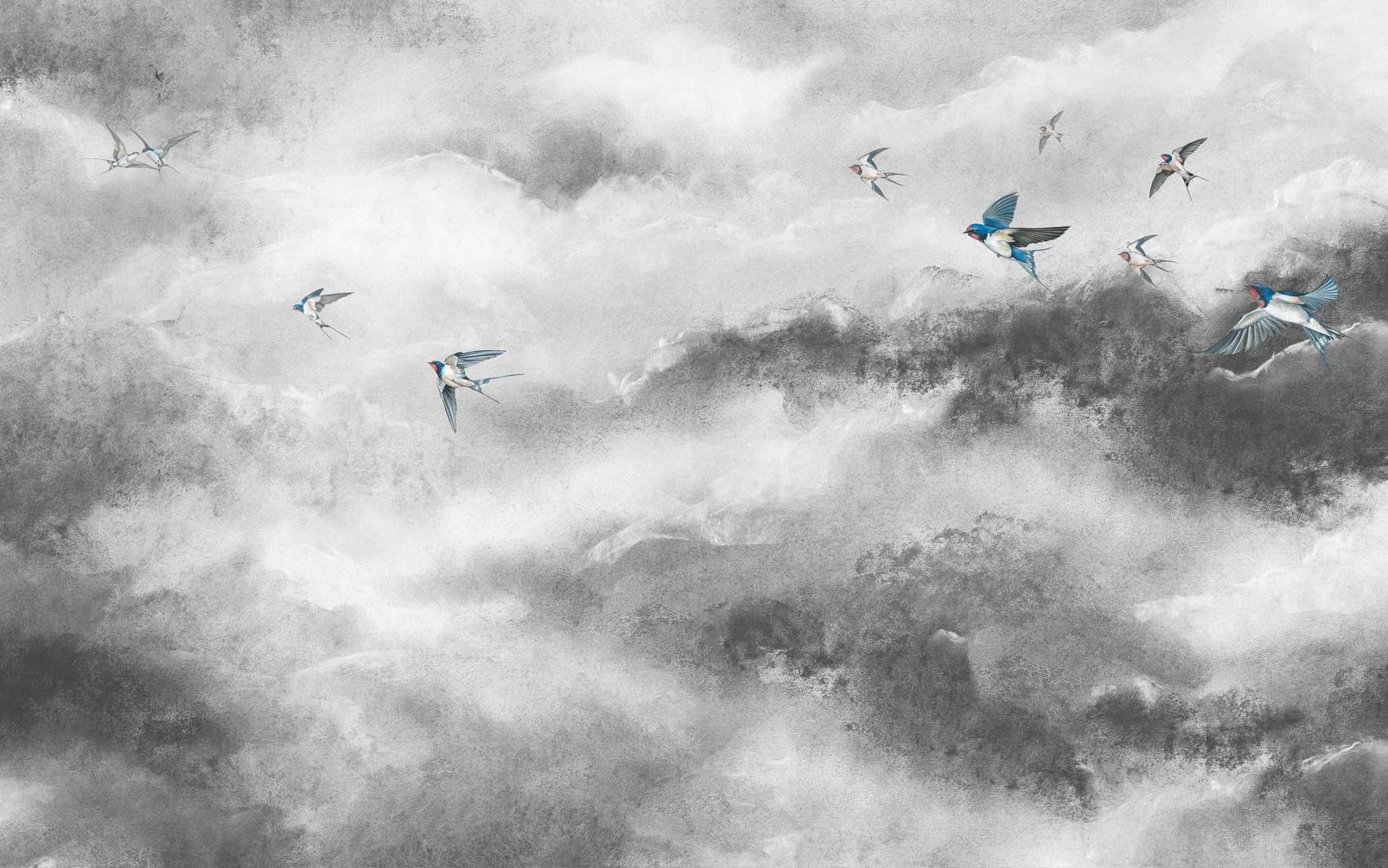 Flight of Swallows Storm Bespoke Mural