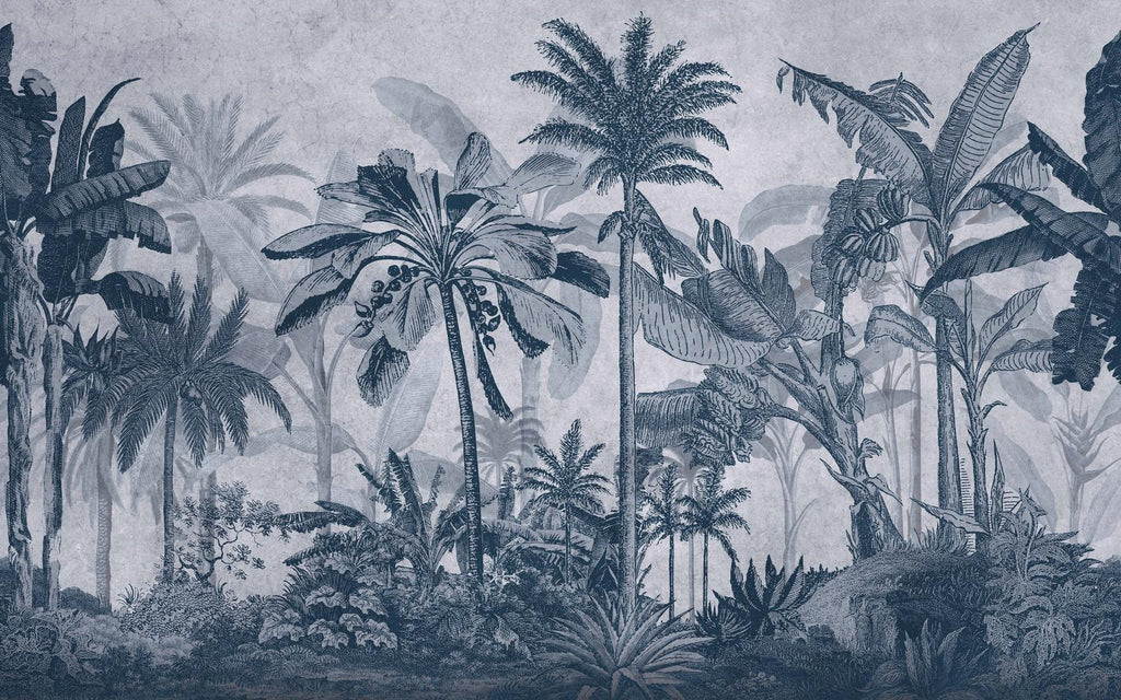 Vintage Jungle Navy Bespoke Mural