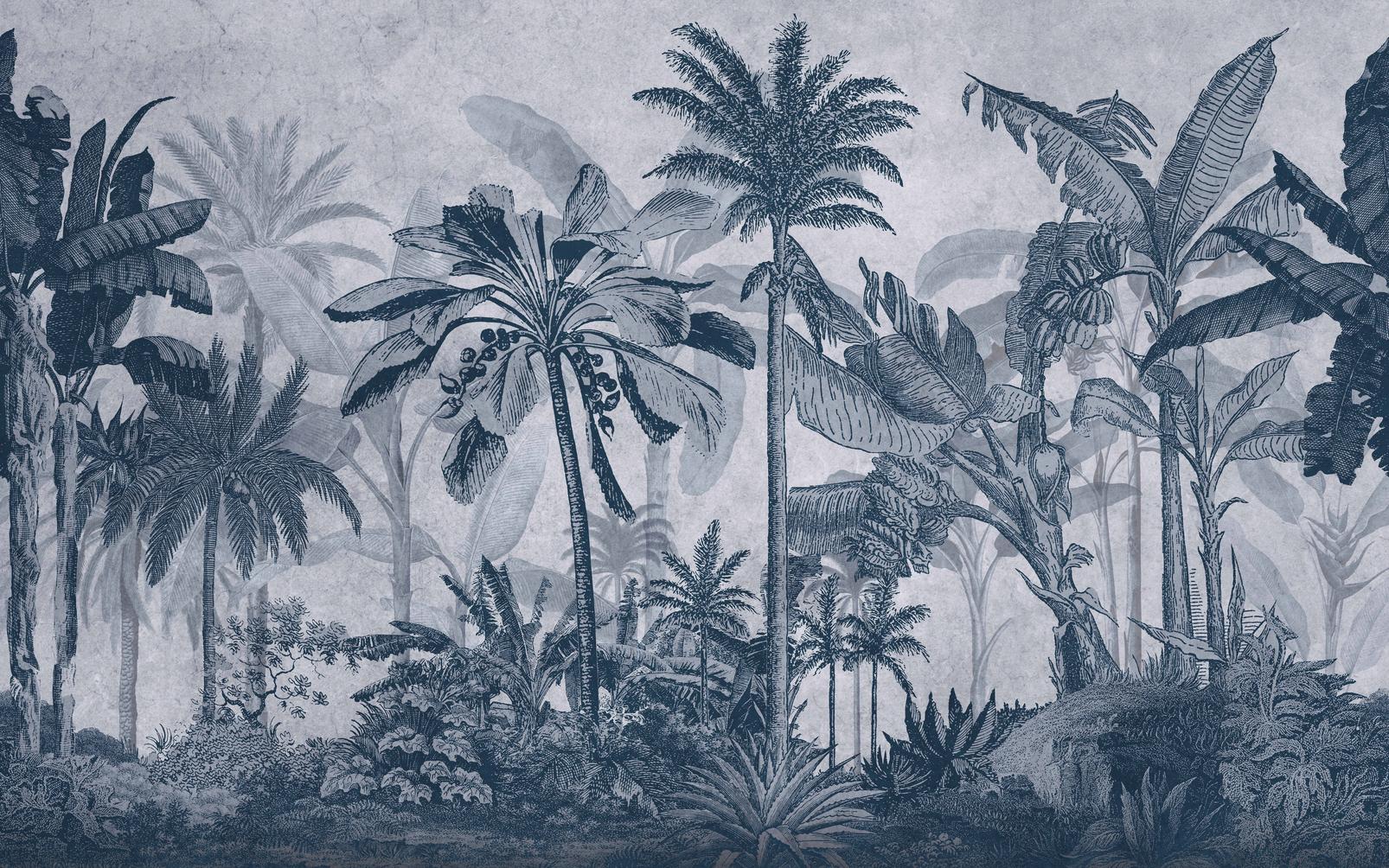 Vintage Jungle Navy Bespoke Mural