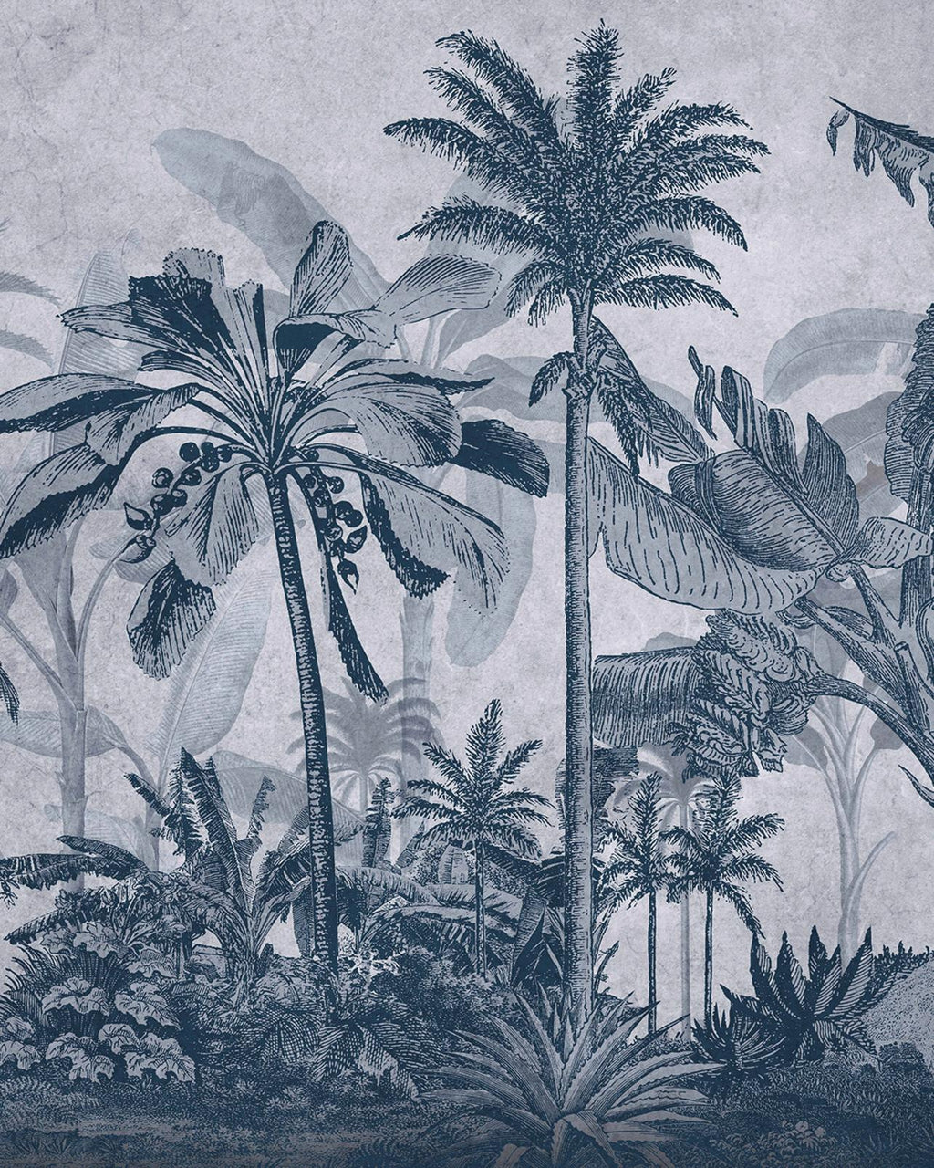Vintage Jungle Navy Bespoke Mural