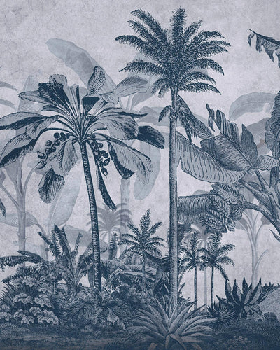 Vintage Jungle Navy Bespoke Mural