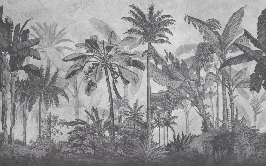 Vintage Jungle Grey Bespoke Mural