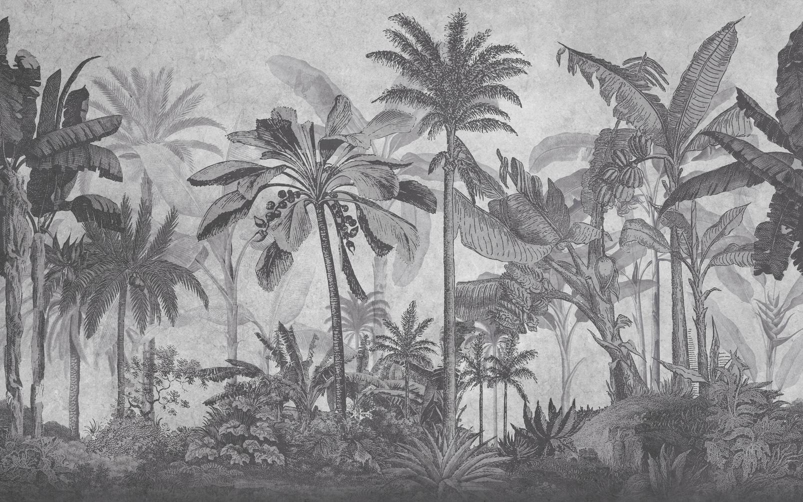 Vintage Jungle Grey Bespoke Mural