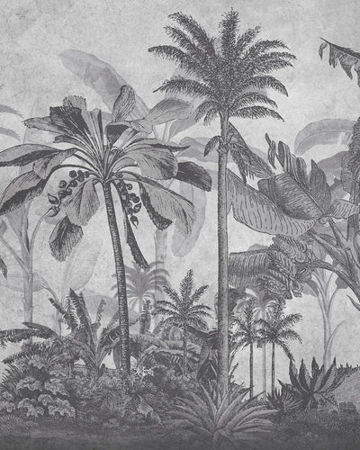 Vintage Jungle Grey Bespoke Mural