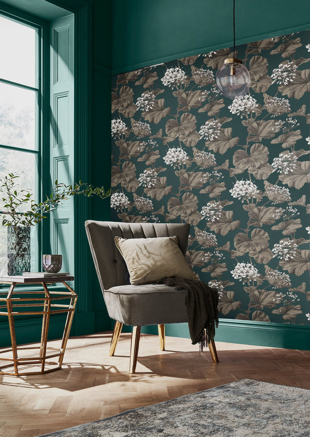 Florentia Emerald Wallpaper