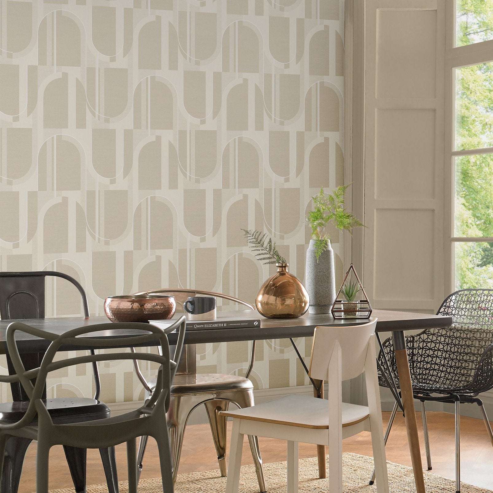 Marcia Taupe Wallpaper