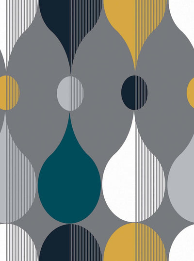 Coronation Craze Slate Wallpaper