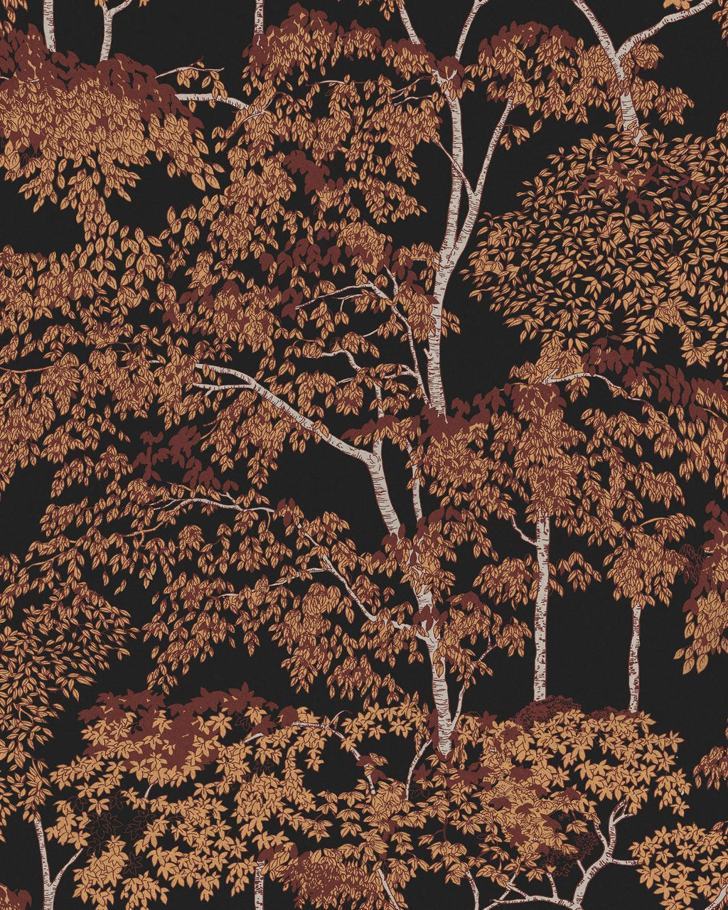 Idyll Tree Alizarin Wallpaper