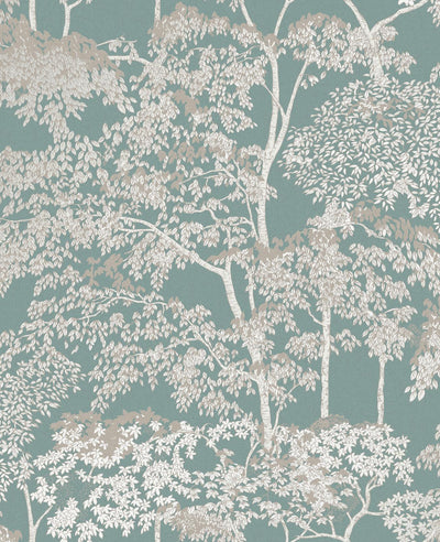 Idyll Tree Duck Egg Wallpaper