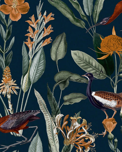 Glasshouse Navy Wallpaper