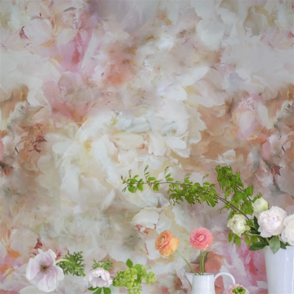 Fleur De Nuit Pale Coral (Scenes and Murals)