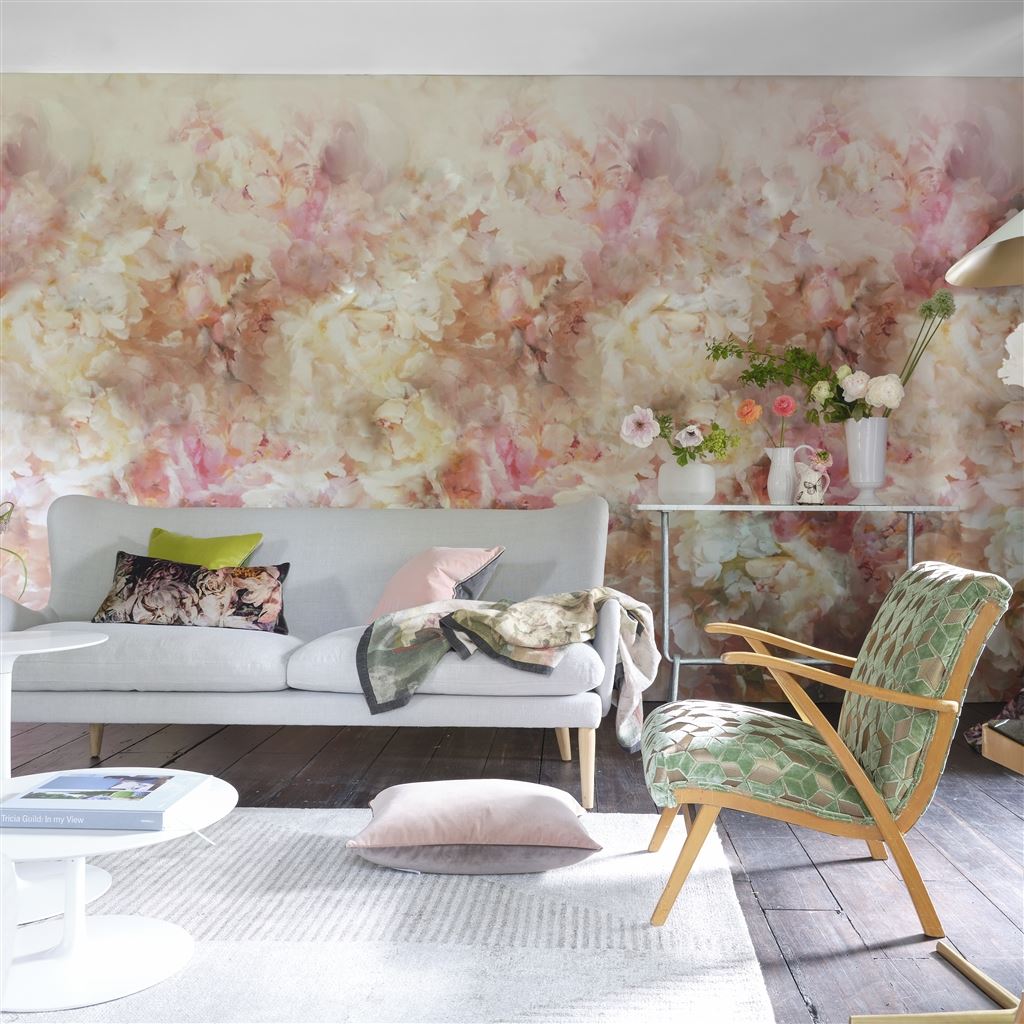 Fleur De Nuit Pale Coral (Scenes and Murals)