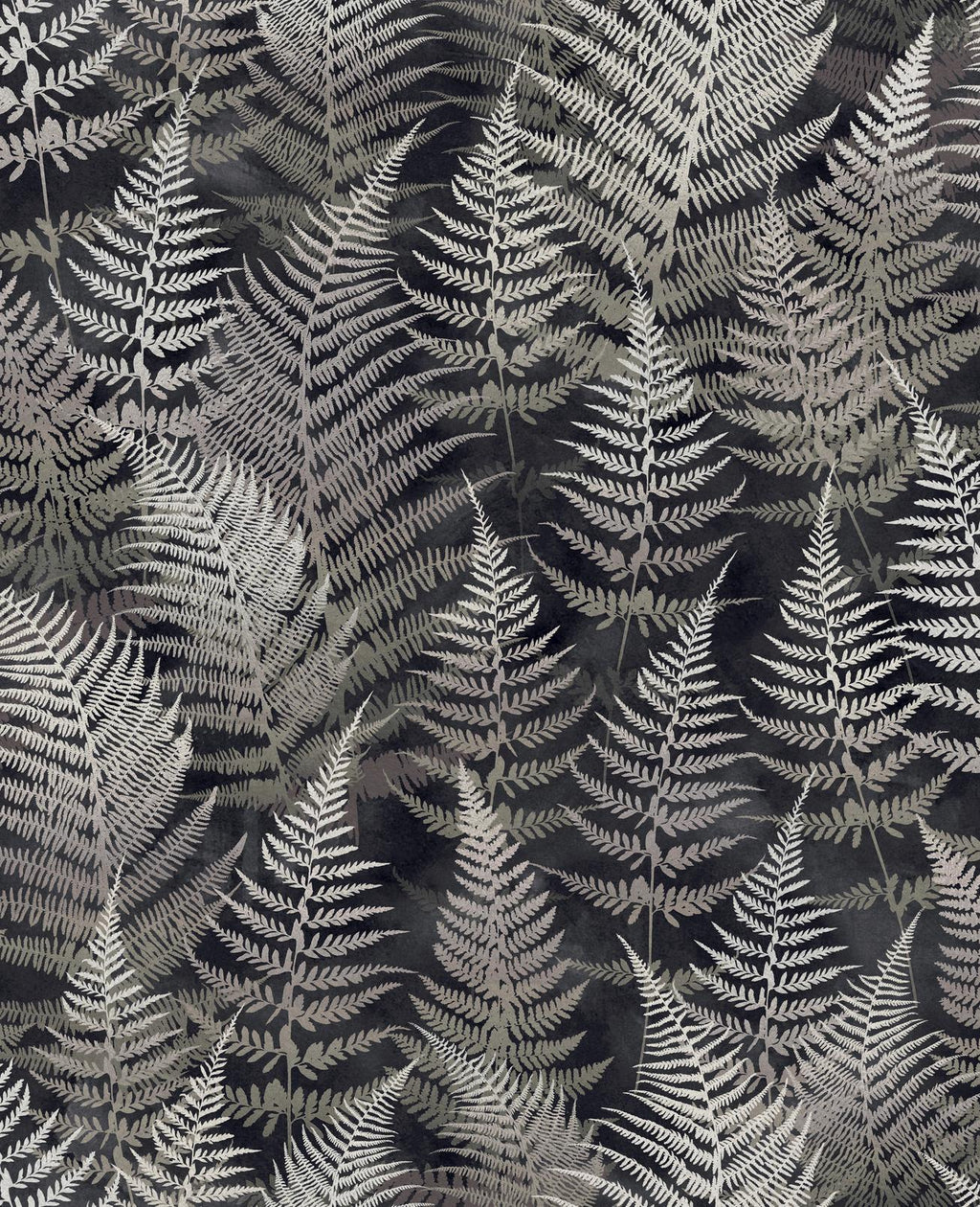 Woodland Fern Charcoal Wallpaper by Clarissa Hulse