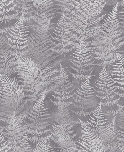Woodland Fern Pewter Wallpaper by Clarissa Hulse