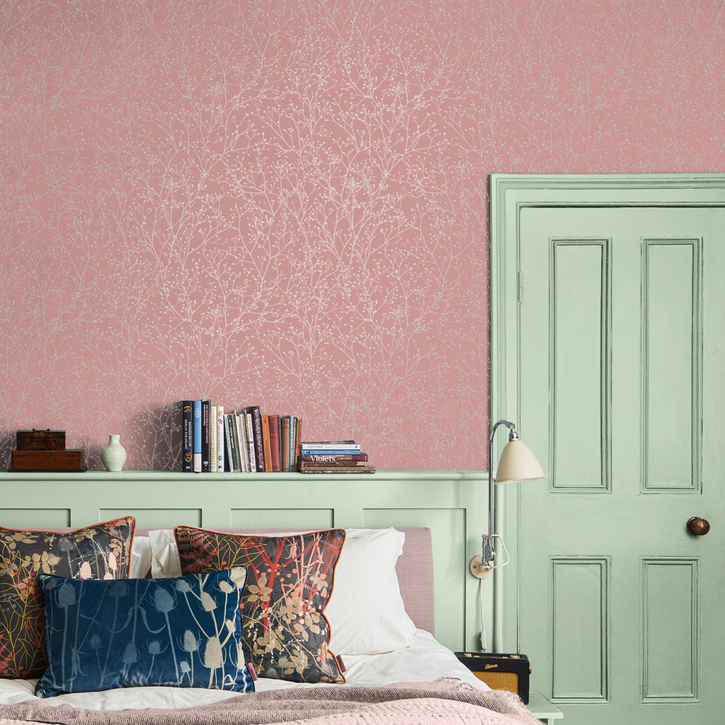 Gypsophila Shell & Rose Gold Wallpaper by Clarissa Hulse