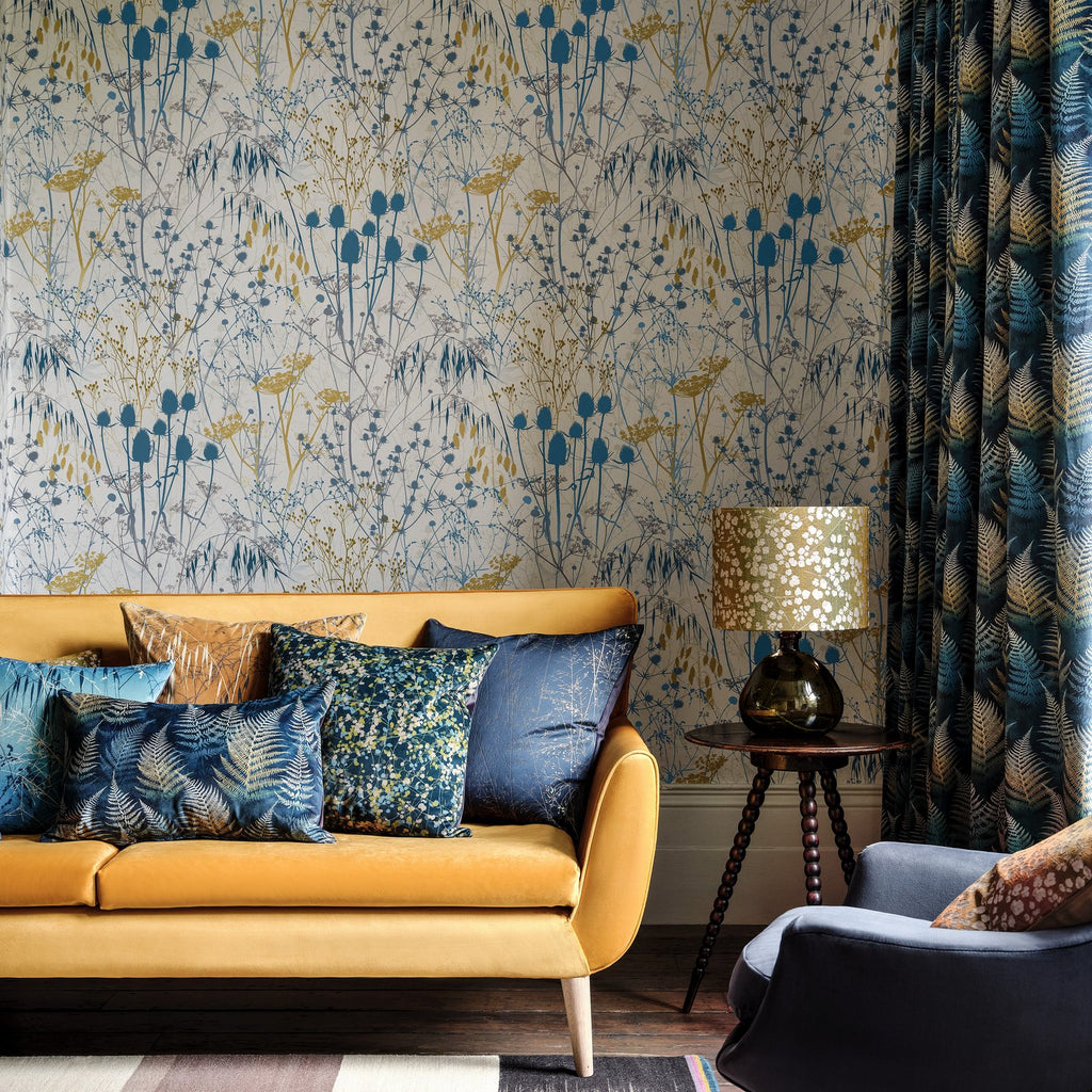 Summer Border Blue Wallpaper by Clarissa Hulse
